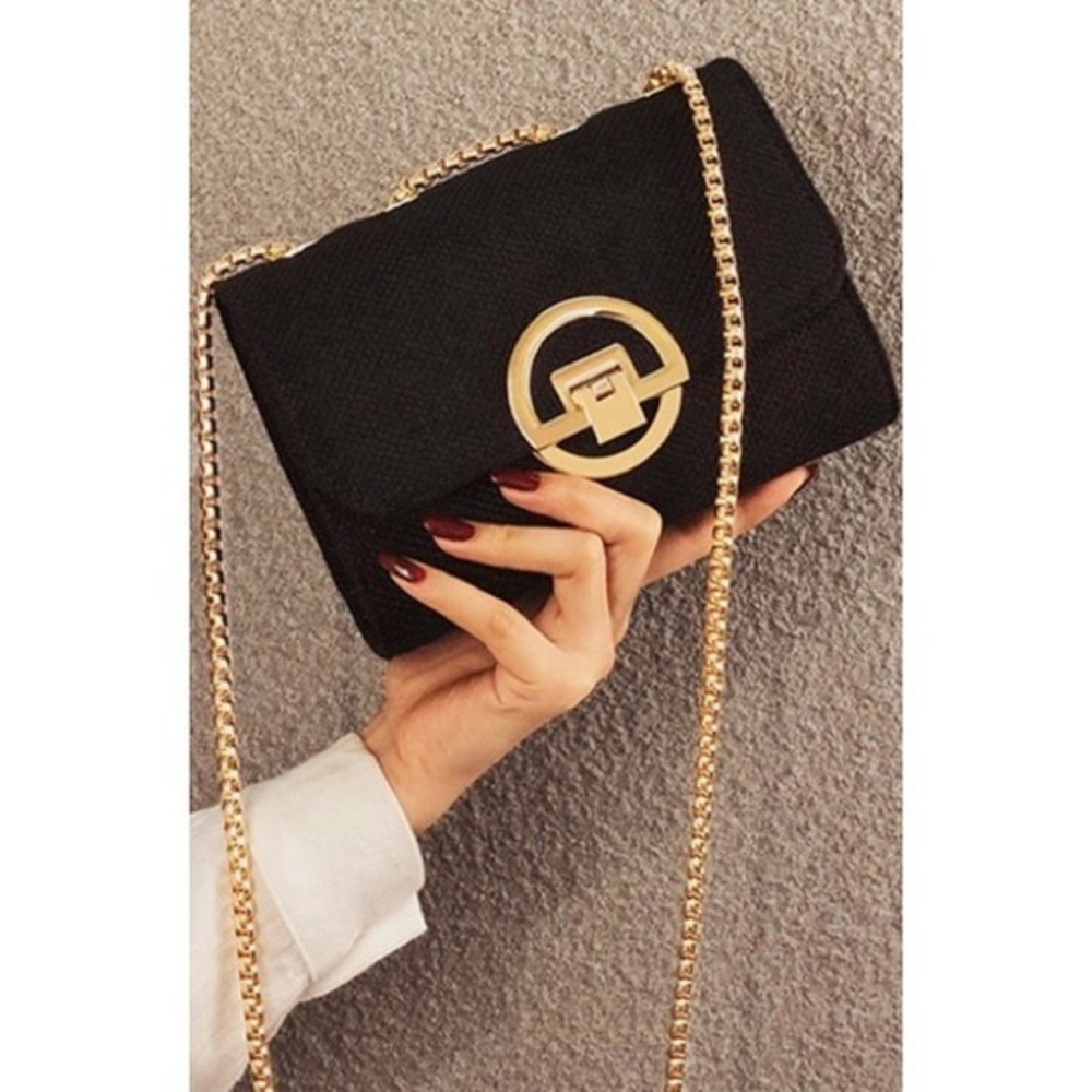 NWT Black and Gold Crossbody Purse